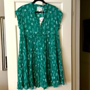 Lulalife cactus green TIER dress size Large